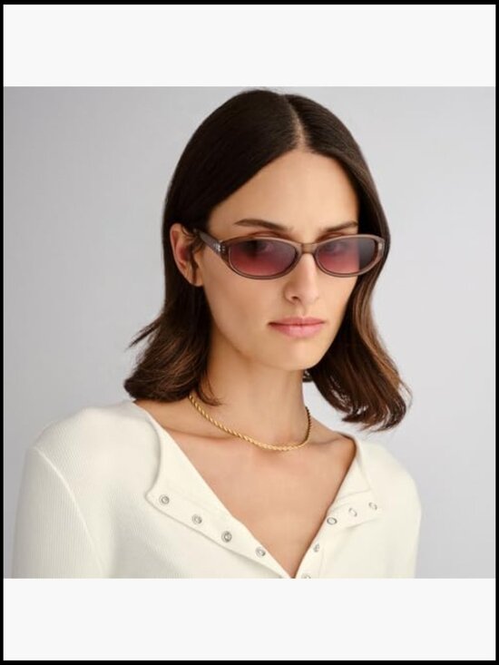 Acetate Frame Oval Sunglasses with Soft Case main image 4